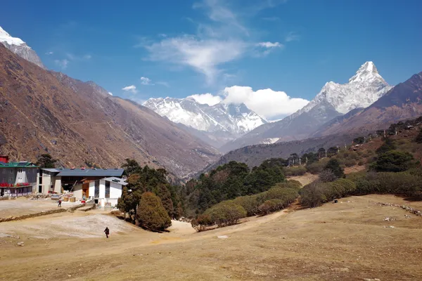 Ama Dablam dominating the skyline above Tengboche