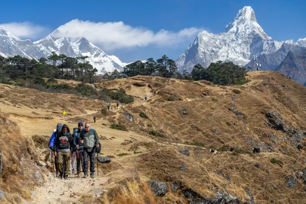 A crystal-clear view of Ama Dablam from the Syangboche ridge