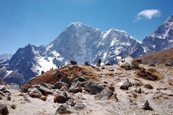 The 6,440-meter Cholatse summit dominating the skyline
