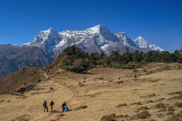 Mt. Everest and Lhotse from the 3,880 m viewpoint