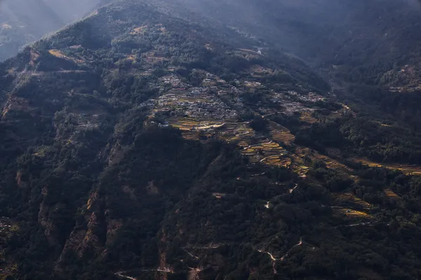 Panoramic view of Ghandruk Village from Forest Camp