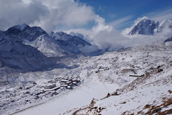 Small lodges clustered at 5,164 m near Everest Base Camp