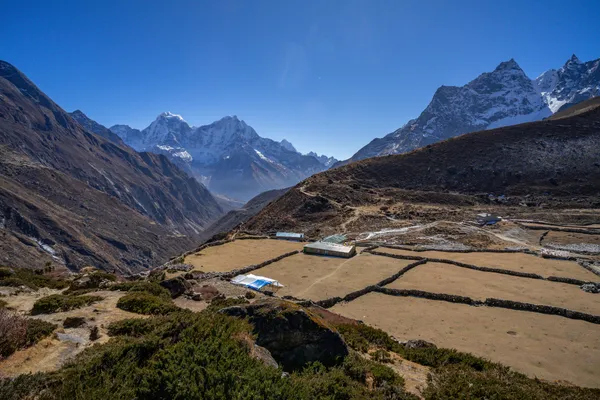 Stone-walled fields and teahouses define Luza village at 4,360 meters