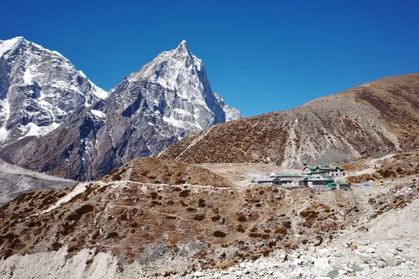Trekkers reaching the small settlement of Thukla at 4,620 meters